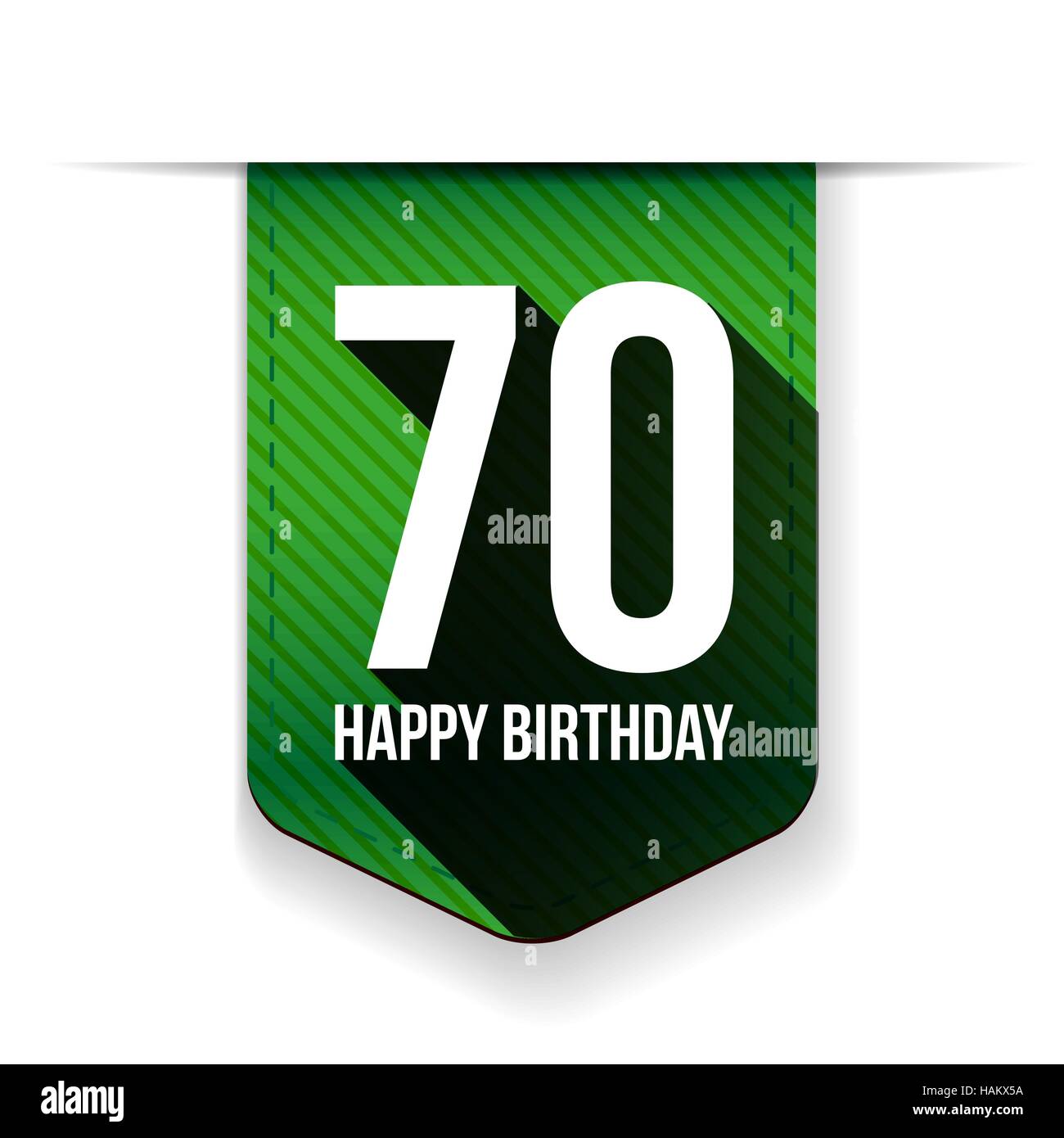 Seventy years happy birthday ribbon Stock Vector