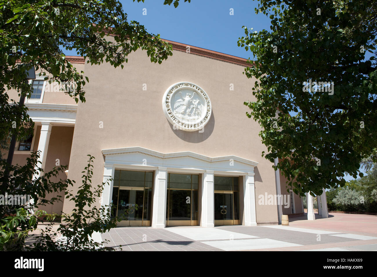New Mexico state capitol building is located in the city of Santa Fe, NM, USA. Stock Photo