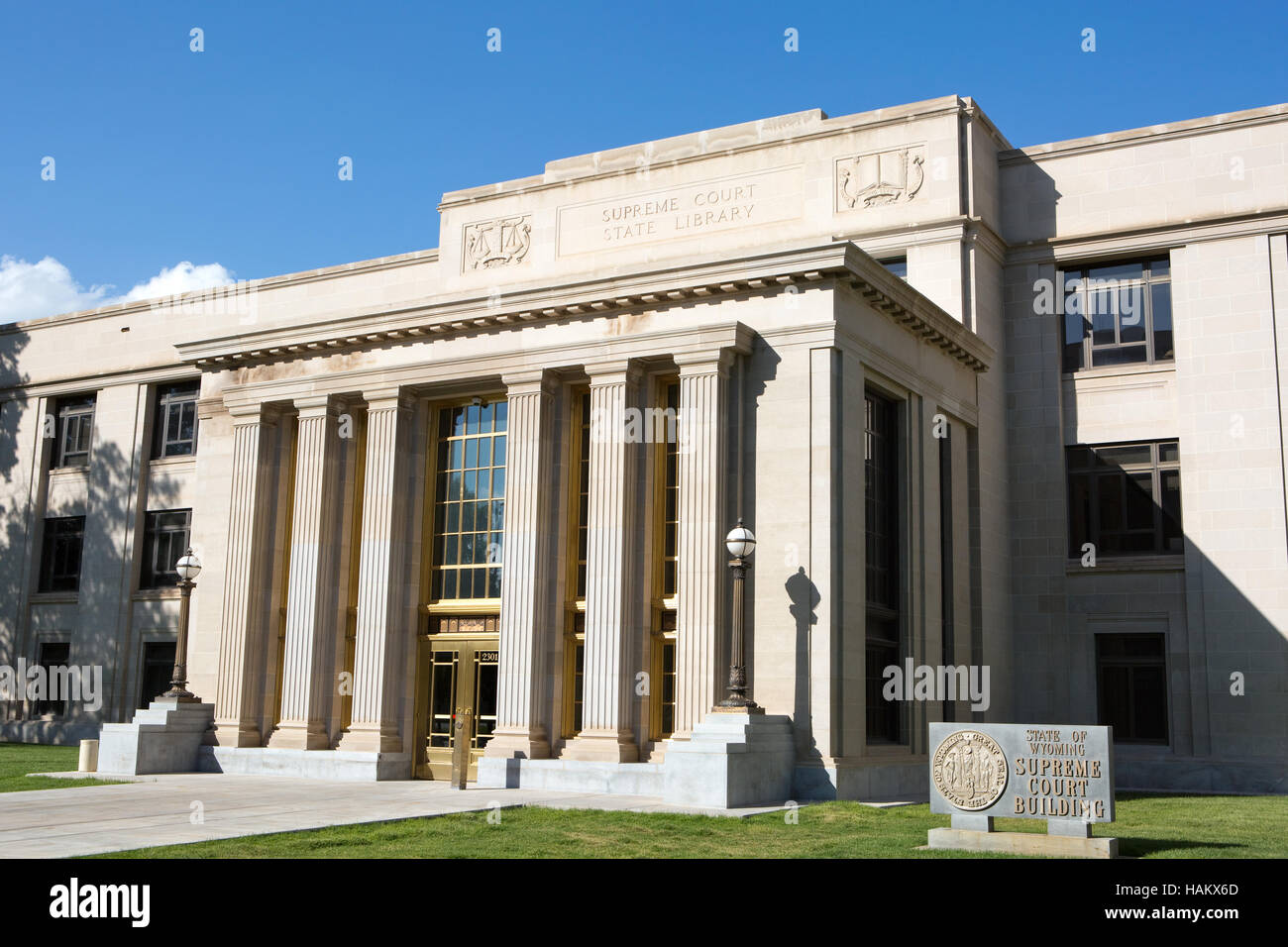 The state of Wyoming Supreme Court building is located in Cheyenne, WY, USA. Stock Photo