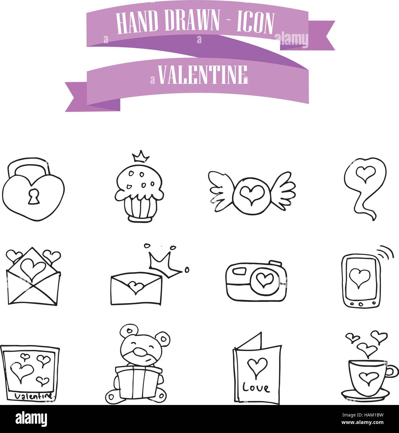 Illustration of valentine icons collection Stock Vector Image & Art - Alamy