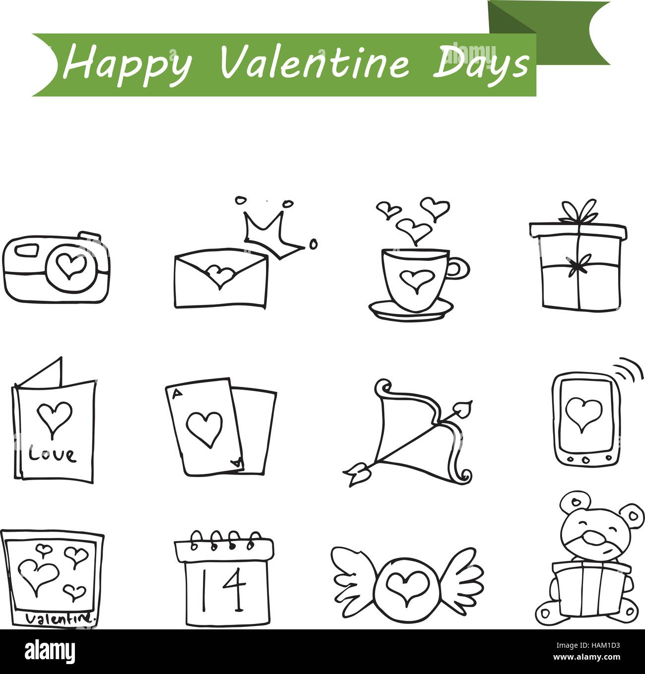 Collection stock of valentine icons Stock Vector Image & Art - Alamy