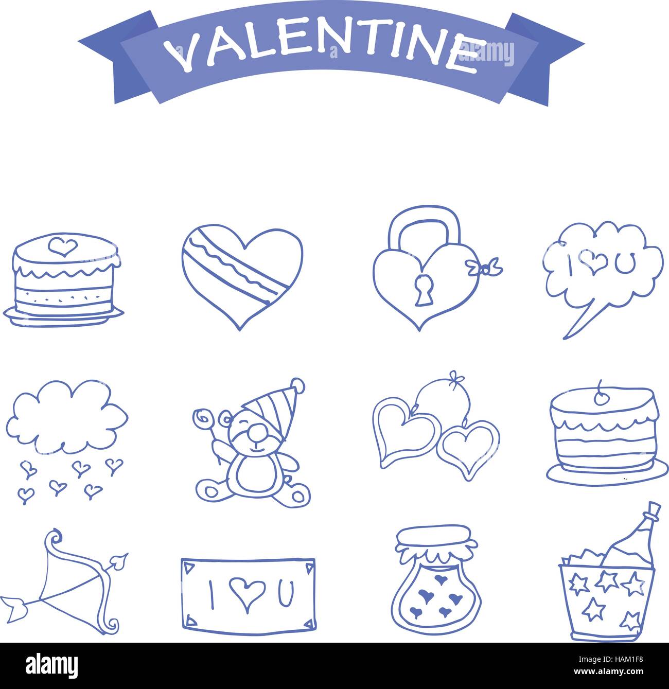 Collection of valentine icons vector Stock Vector Image & Art - Alamy