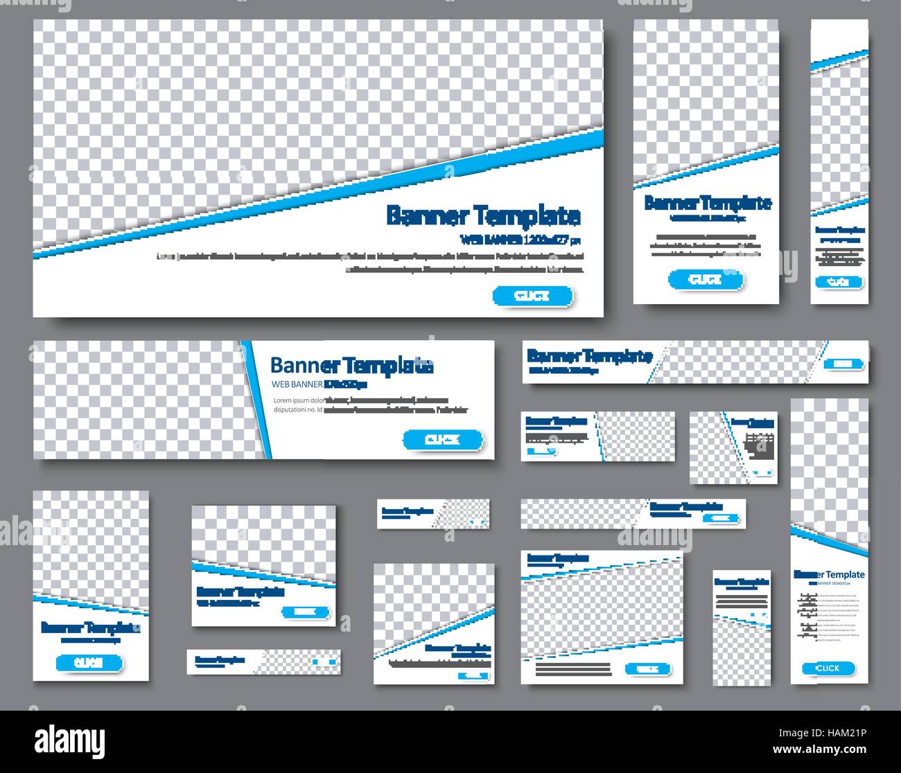 Set Of Web Banners Of Different Standard Sizes Templates With A
