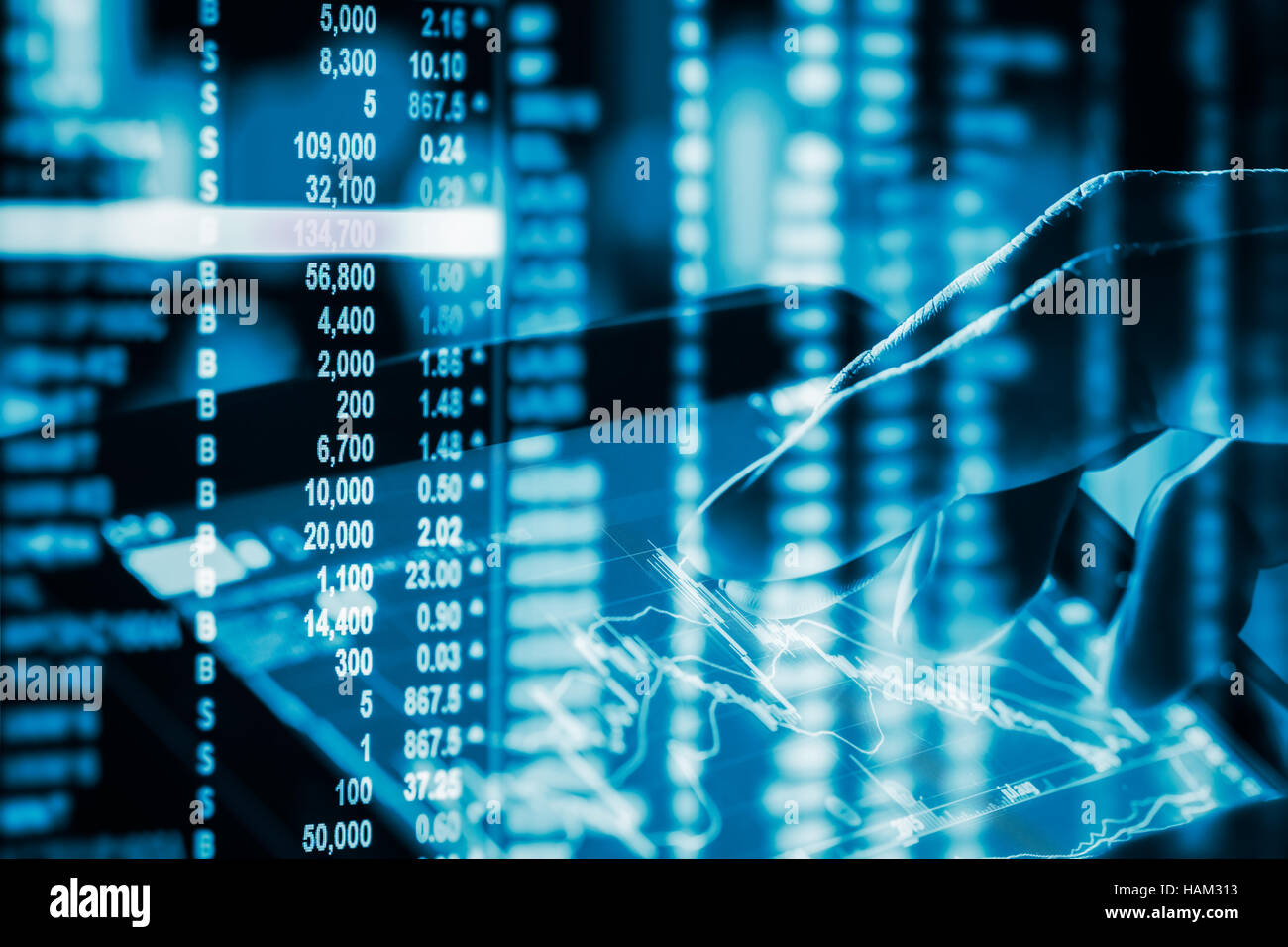 Graph of stock market data and financial with stock analysis indicator ...