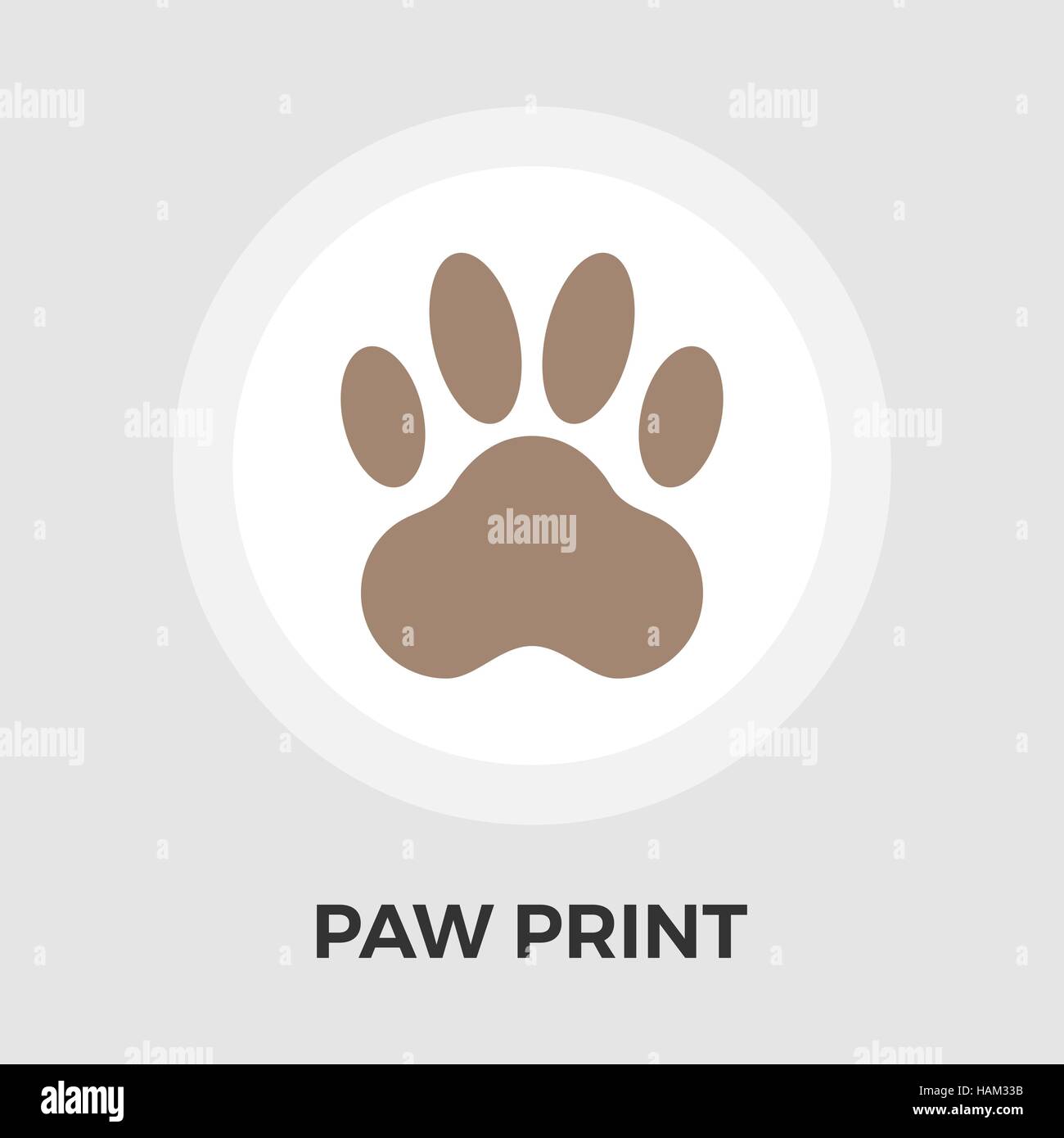 Paw icon vector. Flat icon isolated on the white background. Editable ...