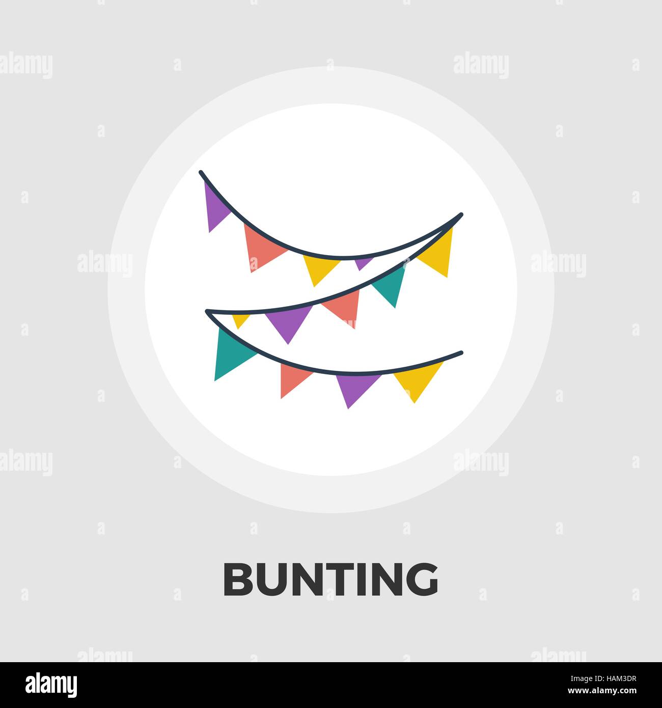 Bunting icon vector. Flat icon isolated on the white background ...