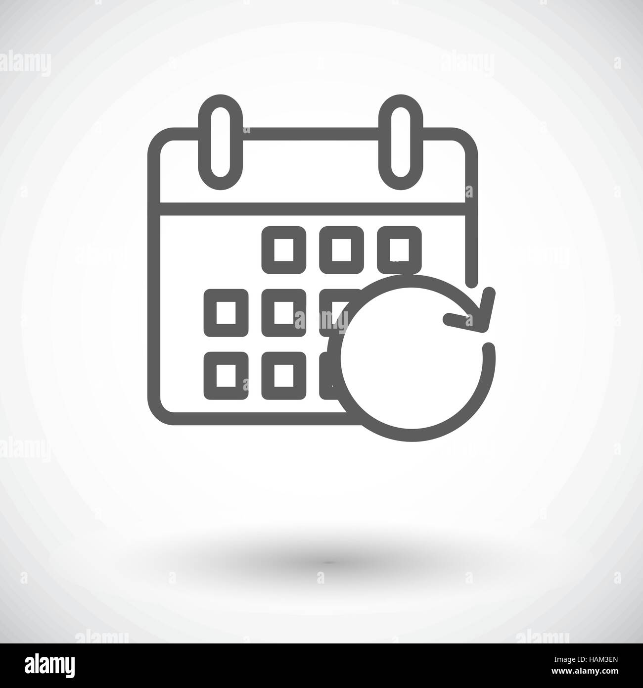 Calendar with upload. Single flat icon on white background. Vector ...