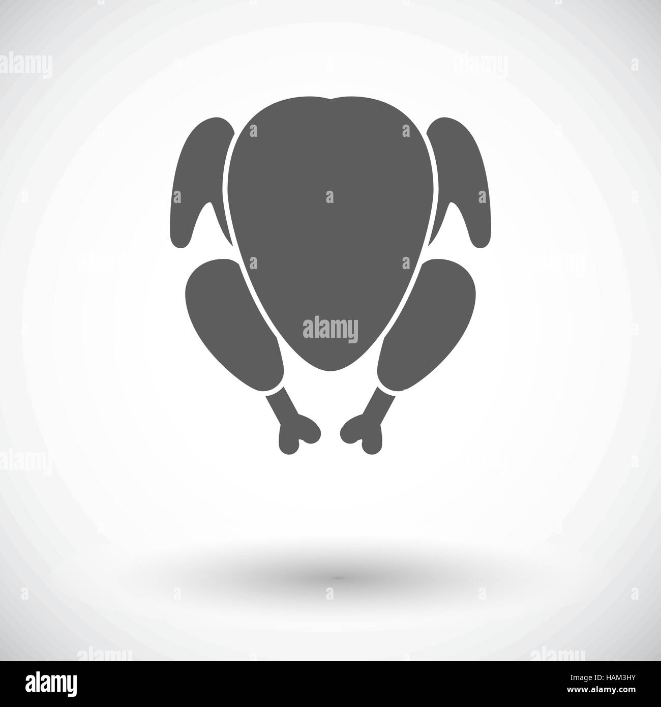 Chicken. Single flat icon on white background. Vector illustration ...