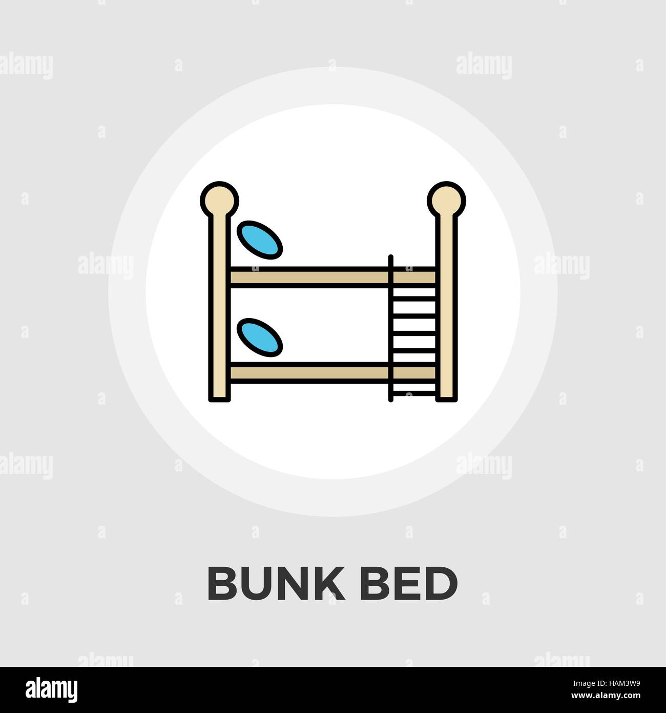 Bunk bed icon vector. Flat icon isolated on the white background ...