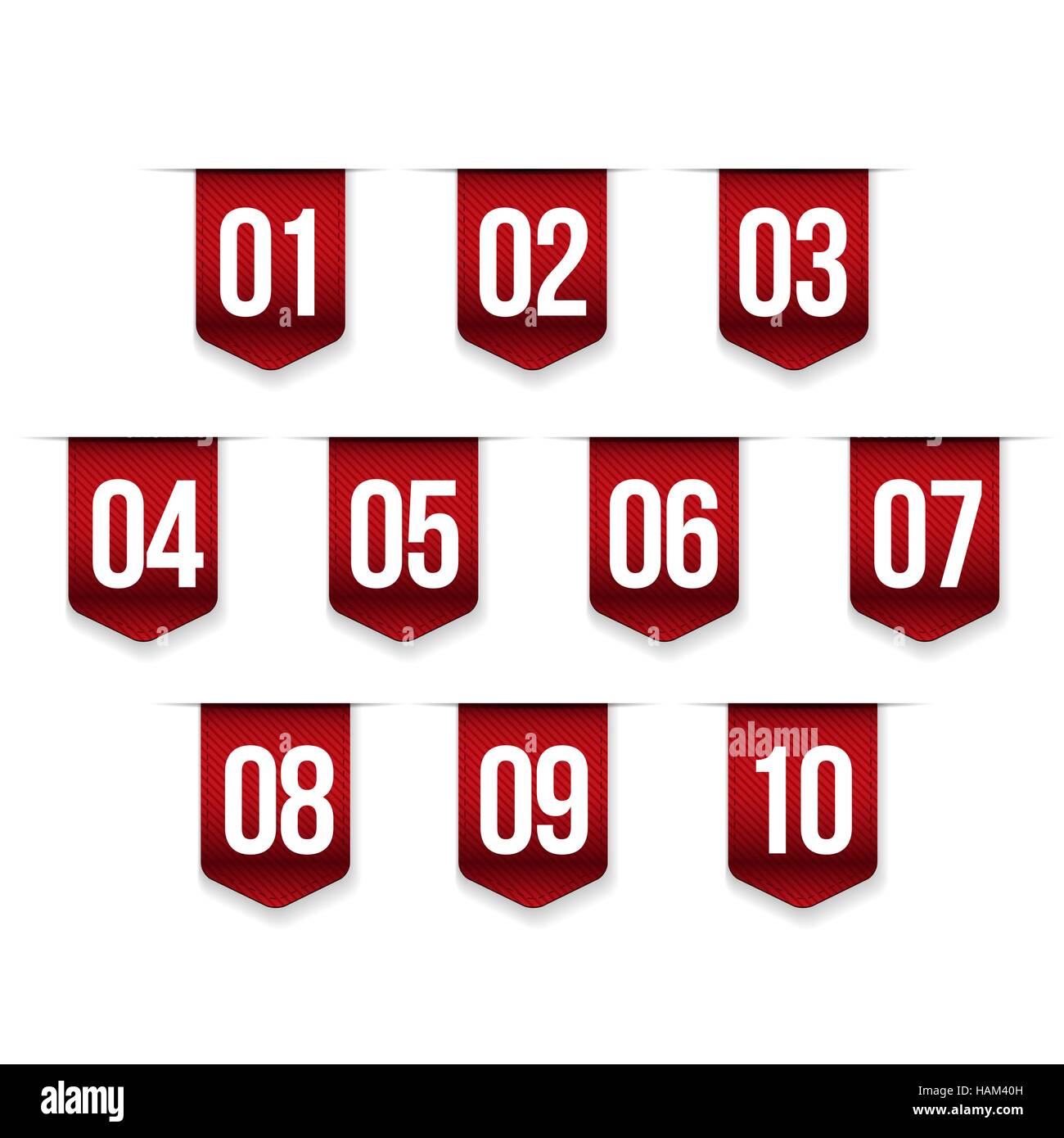 Number set vector ribbon Stock Vector Image & Art - Alamy