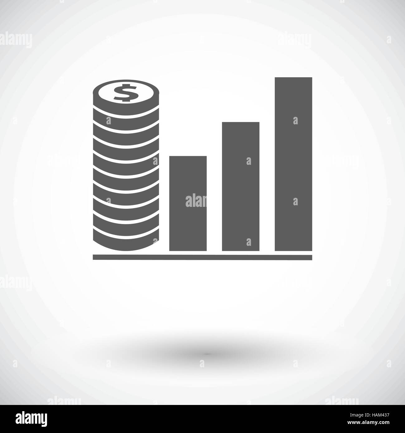 Graph. Single flat icon on white background. Vector illustration Stock ...