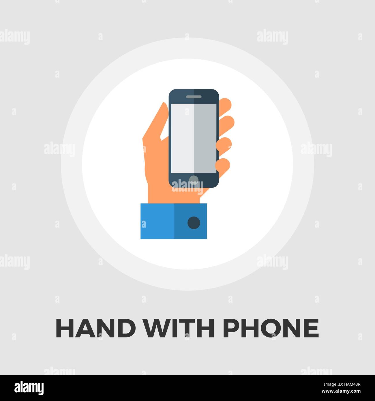 Hands holding Mobile phone icon vector. Flat icon isolated on the white ...
