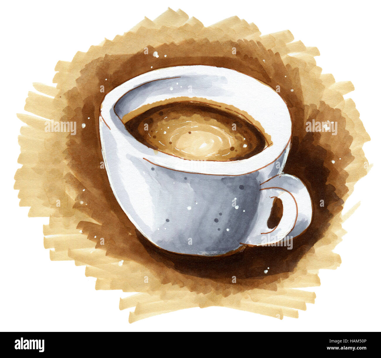 Drawn illustration sketch of a cup of coffee Stock Photo