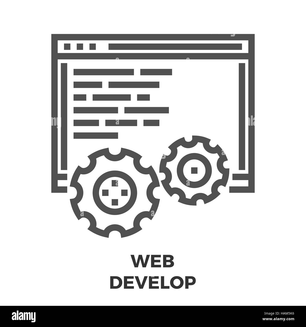 Web Develop Thin Line Vector Icon Isolated on the White Background ...