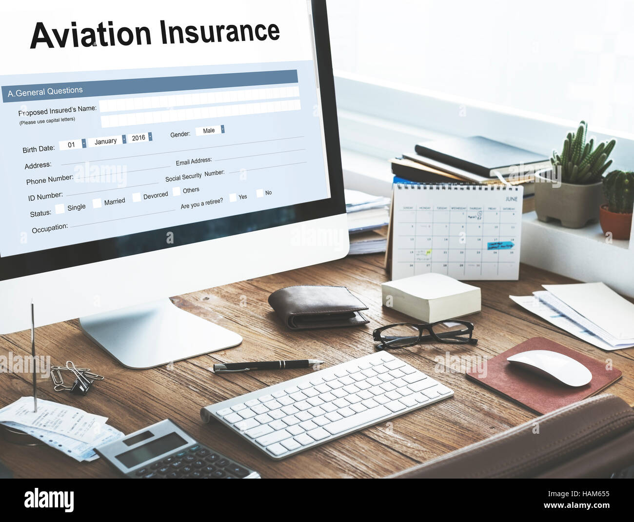 Aviation Flight Insurance Form Concept Stock Photo Alamy