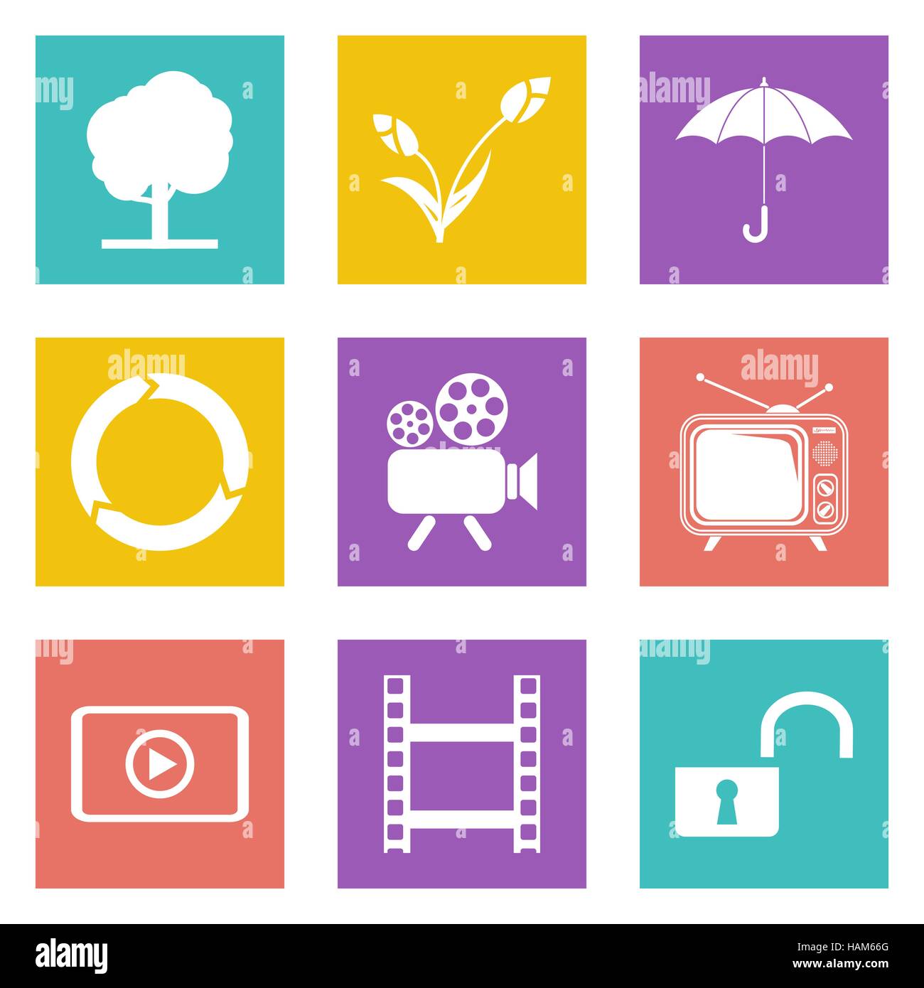 Color icons for Web Design and Mobile Applications set 44. Vector ...