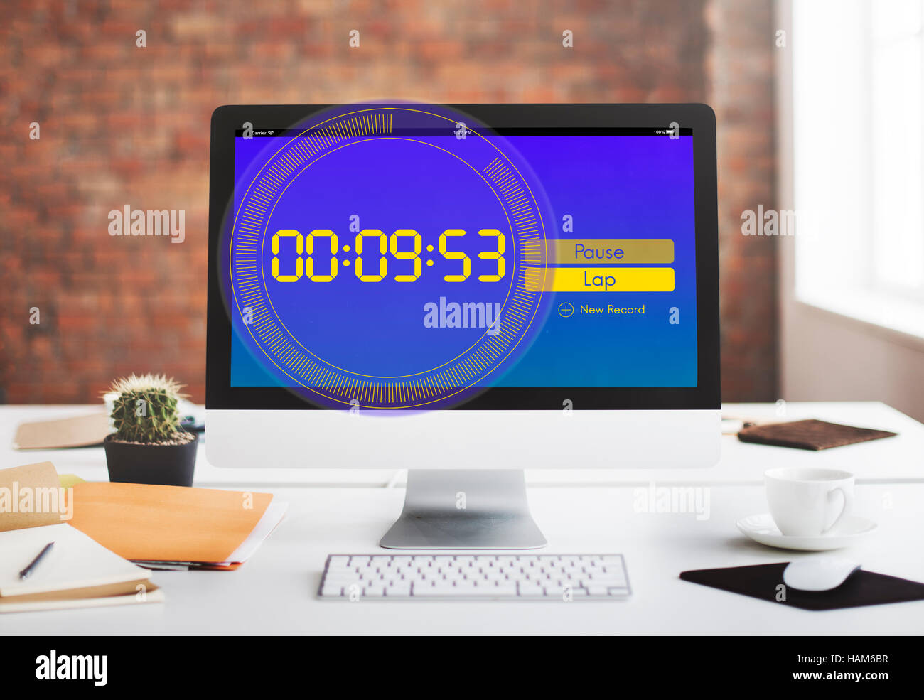 Stopwatch New Record Time Concept Stock Photo Alamy
