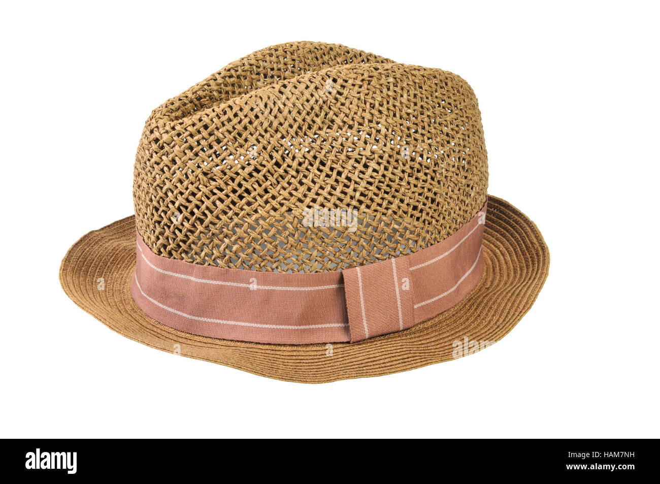 Mens straw hat isolated on white Stock Photo Alamy