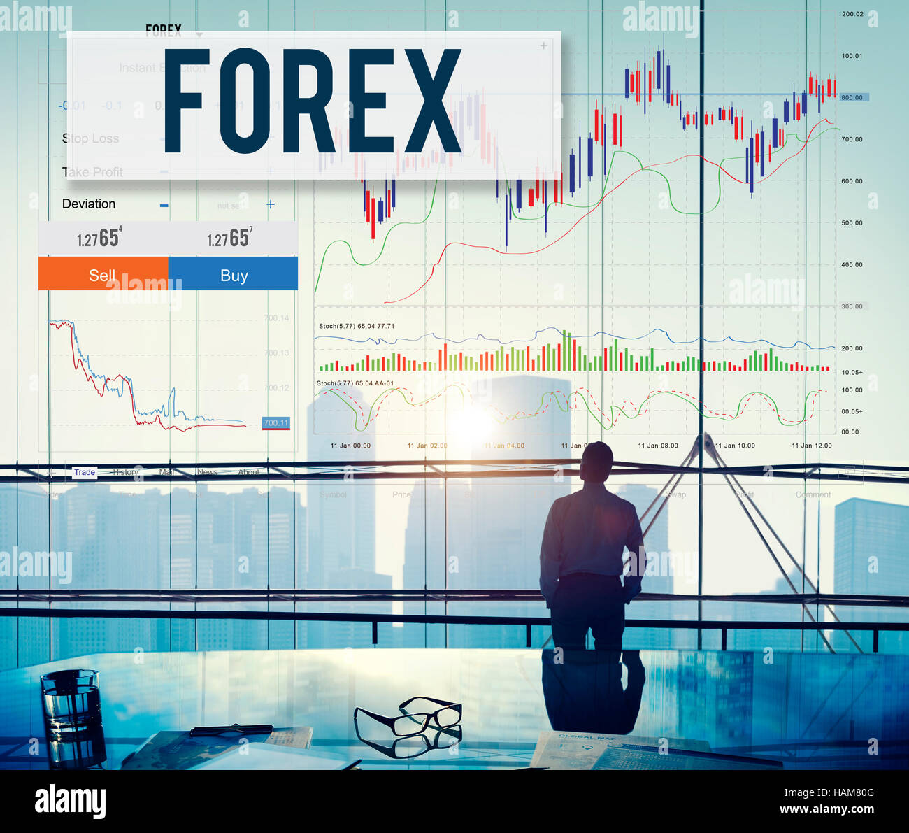 Forex Stock Exchange Graph Global Business Concept Stock Photo - 