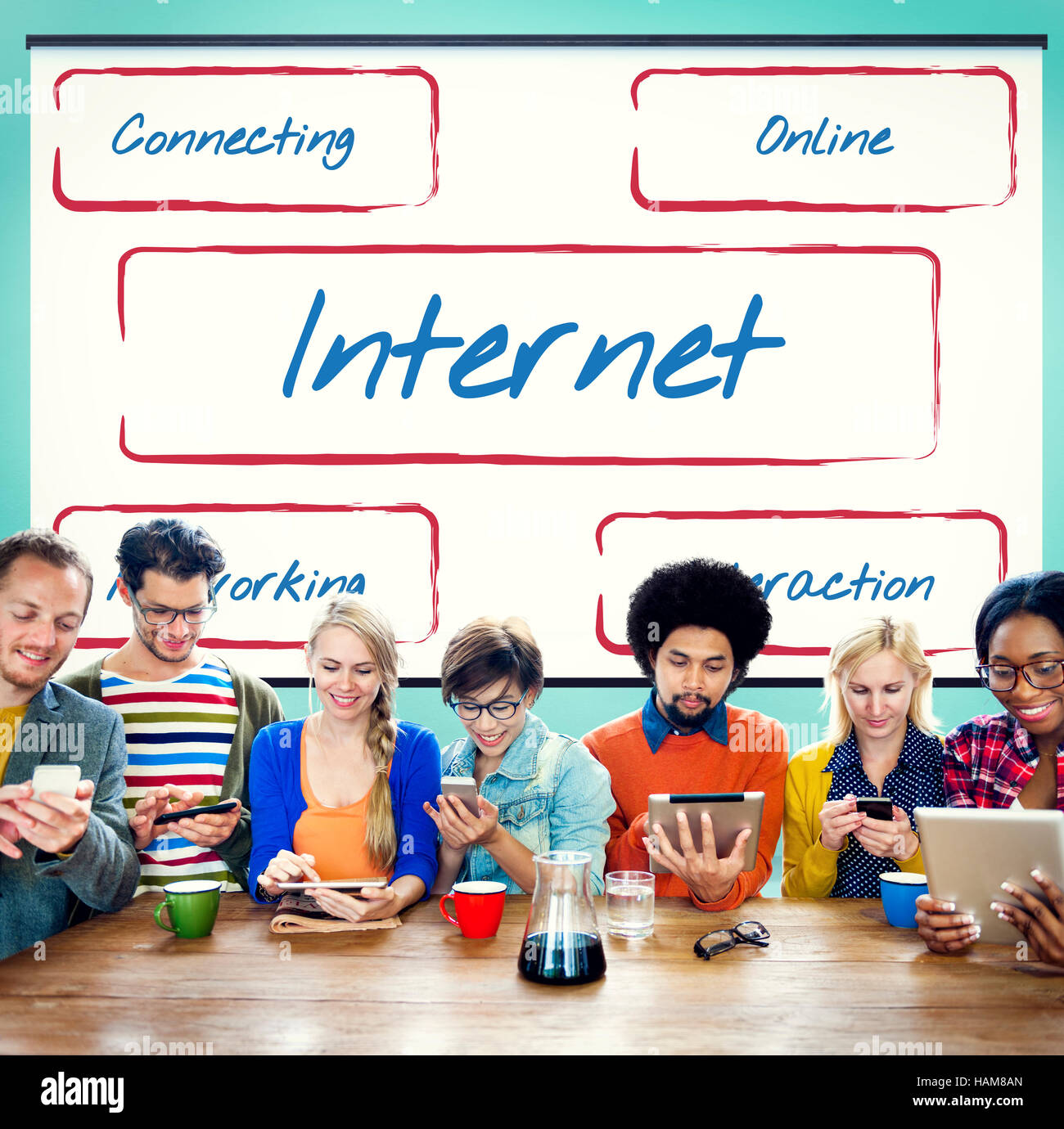 Social Network Connection Digital Words Concept Stock Photo