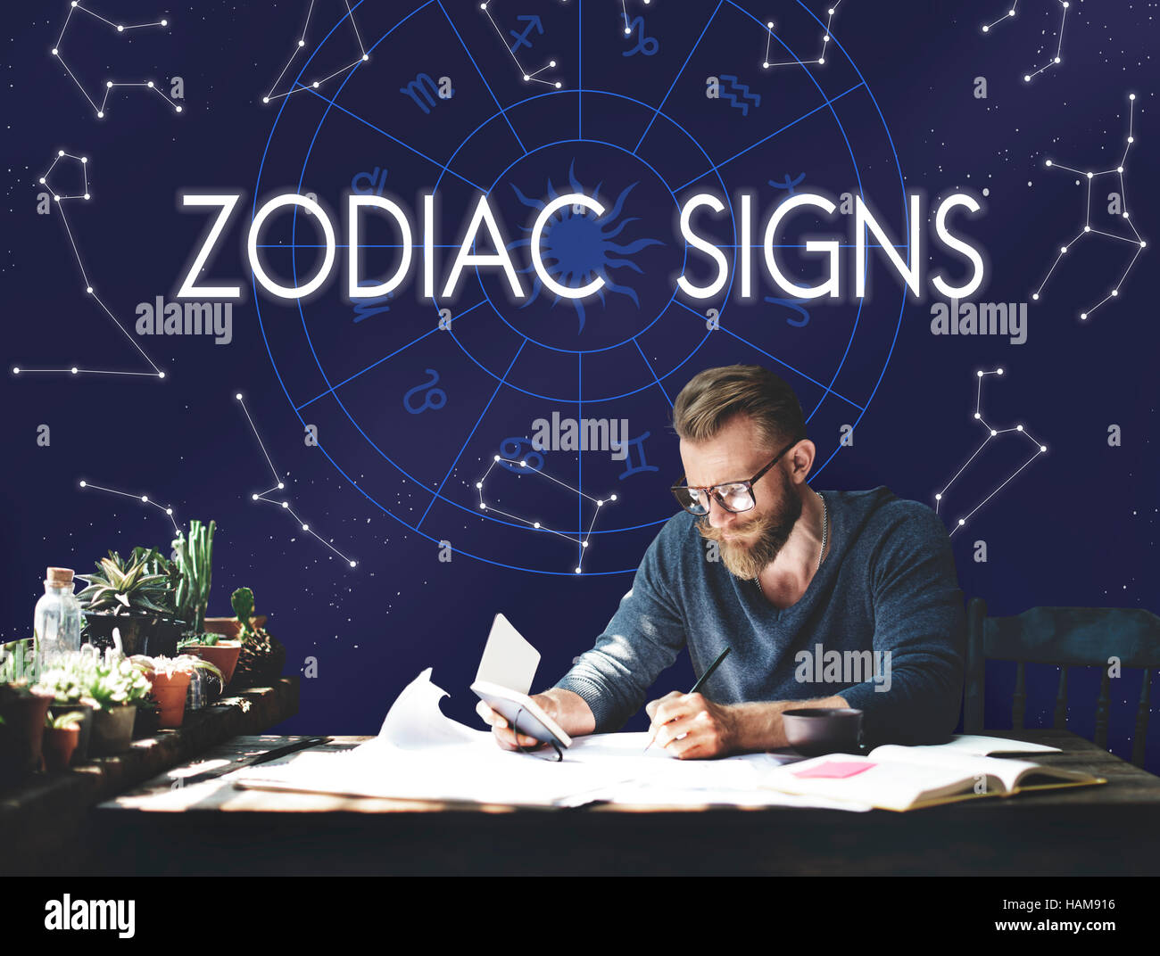 Zodiac Signs Astral Astrological Birth Calendar Concept Stock Photo