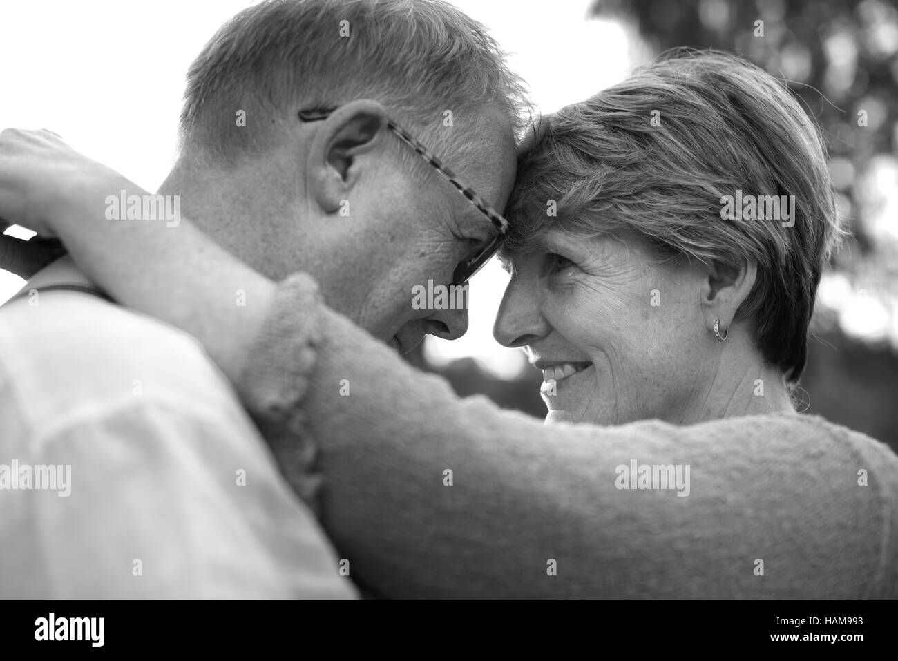 Elderly Senior Couple Romance Love Concept Stock Photo