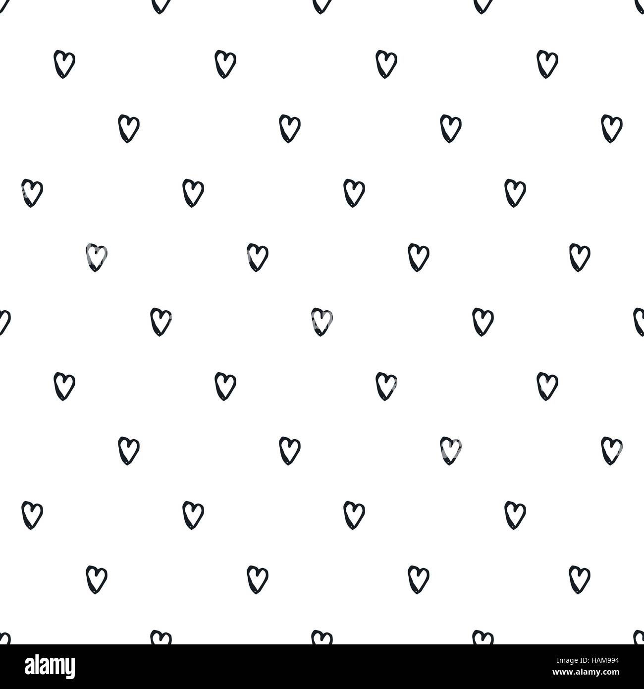 Seamless hearts pattern set Black and White Stock Photos & Images - Alamy