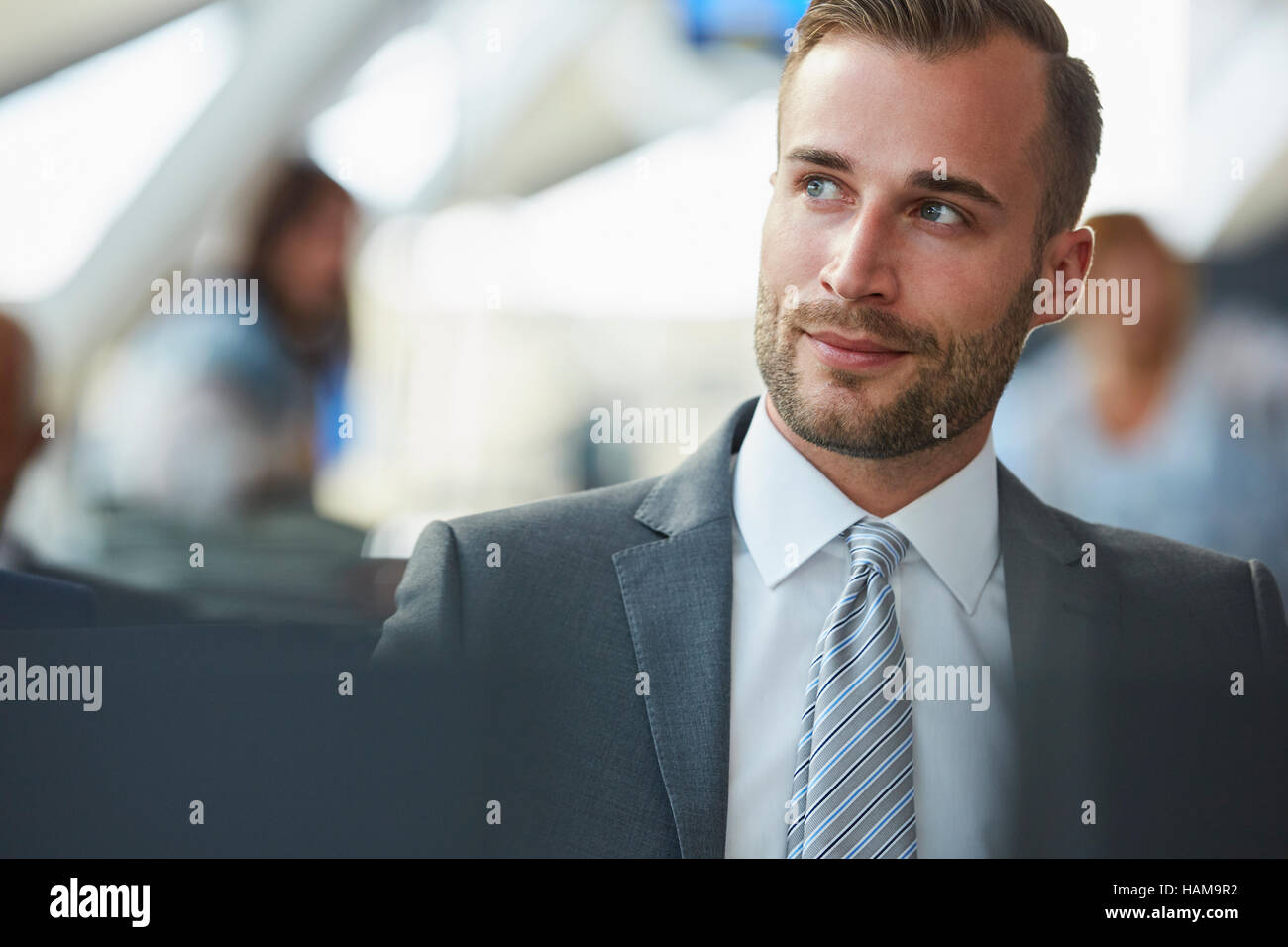 Pensive businessman looking away Stock Photo