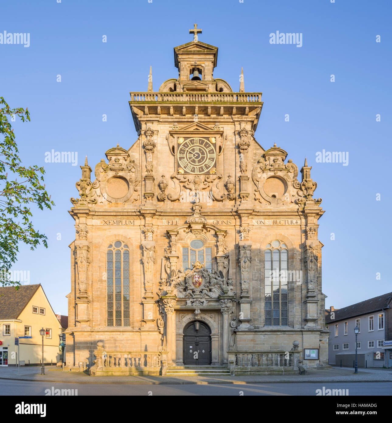 Town church, 1615, late Gothic and Weser Renaissance, Bückeburg, Lower Saxony, Germany Stock Photo