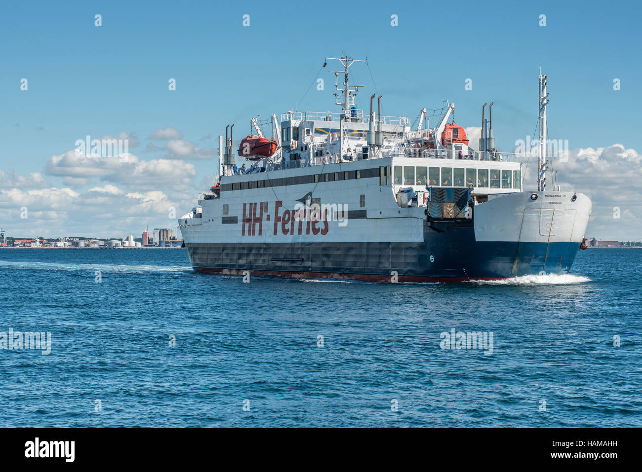 Mercandia IV ferry of shipping company HH Ferries, on the Elsinore