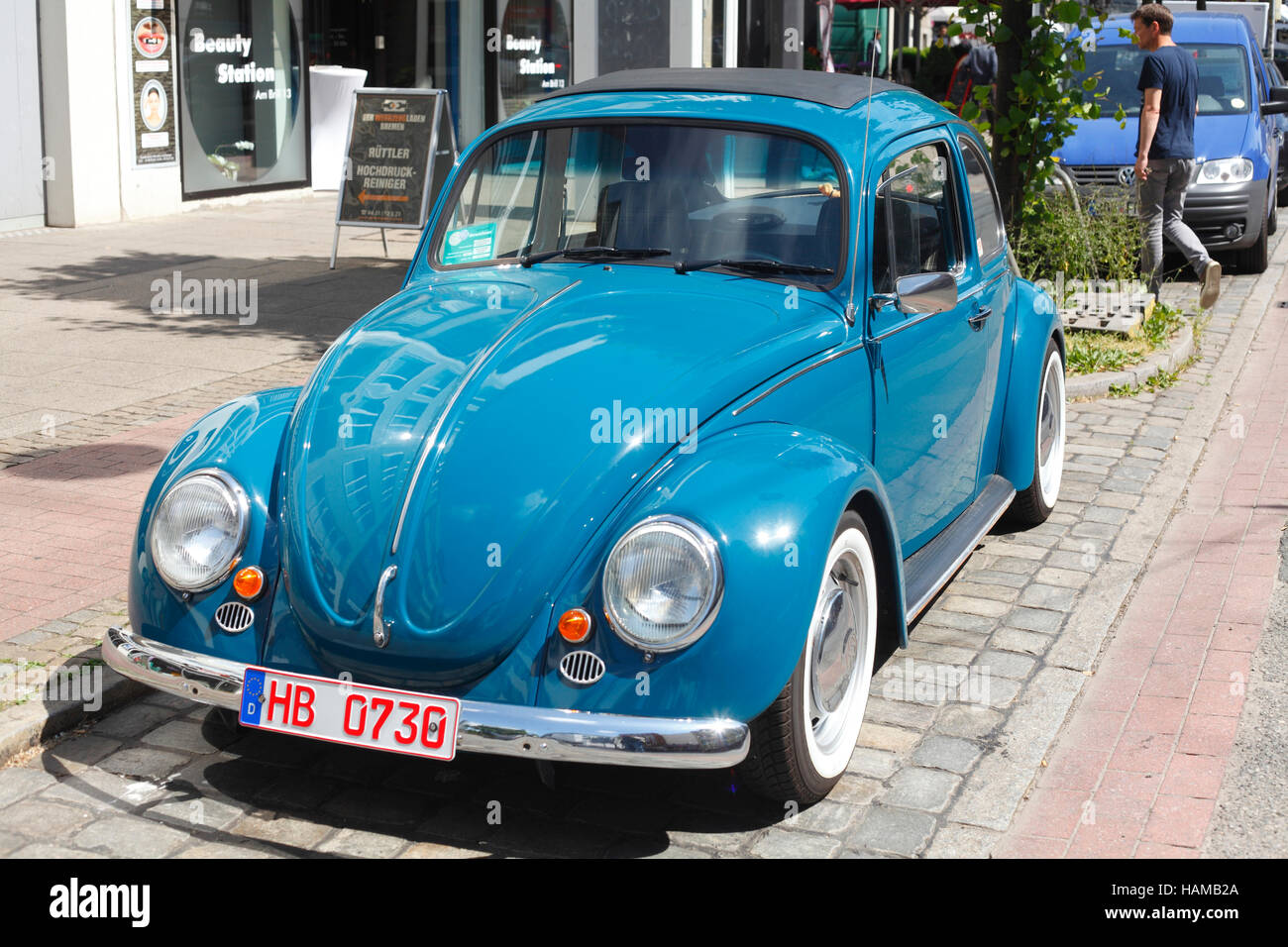 Vintage blue VW Beetle 1300, Germany Stock Photo