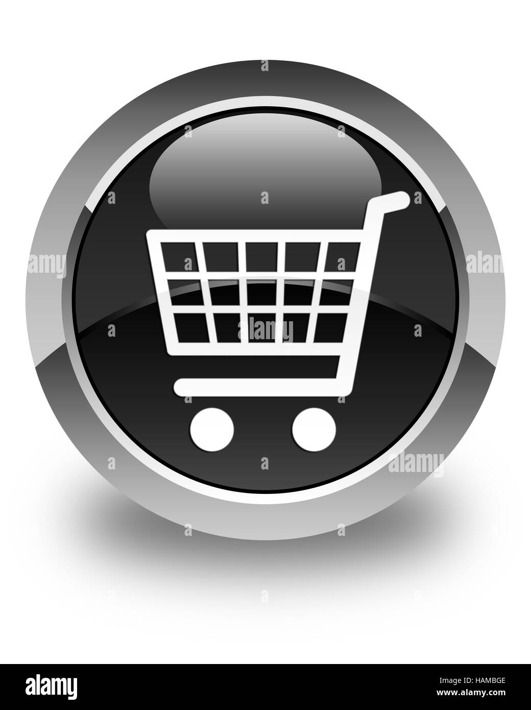 Ecommerce icon isolated on glossy black round button abstract illustration Stock Photo