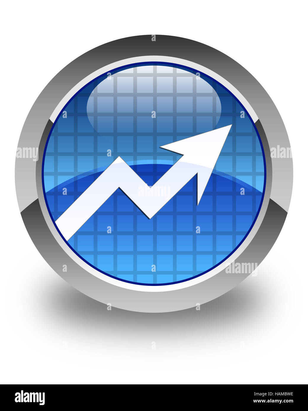 Business graph icon isolated on glossy blue round button abstract ...