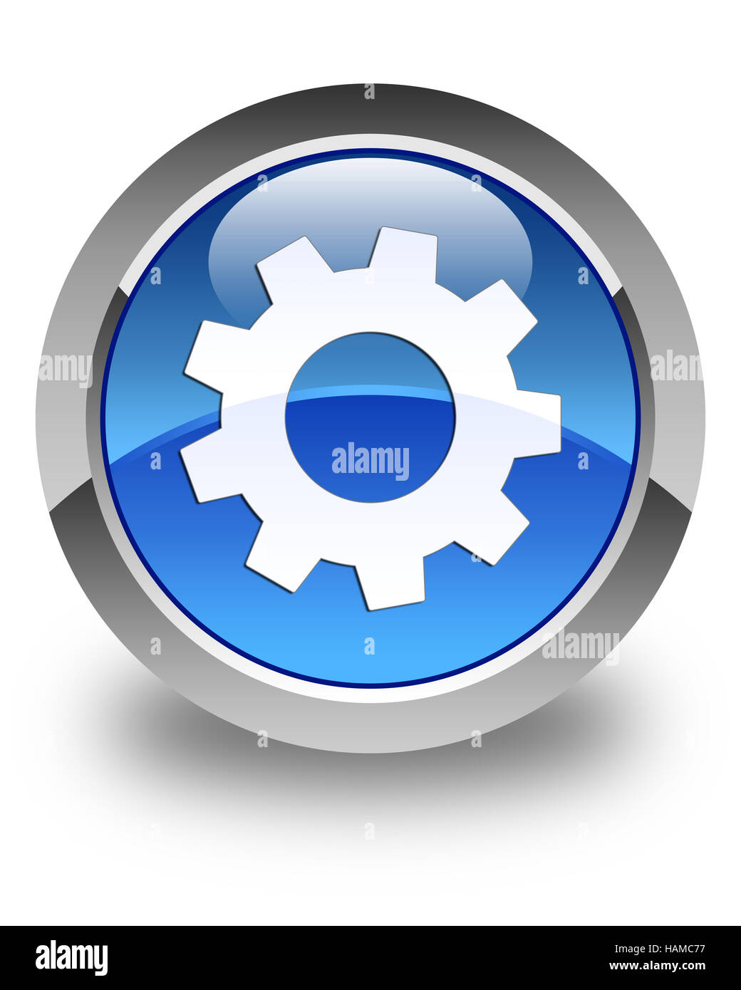Process icon isolated on glossy blue round button abstract illustration Stock Photo