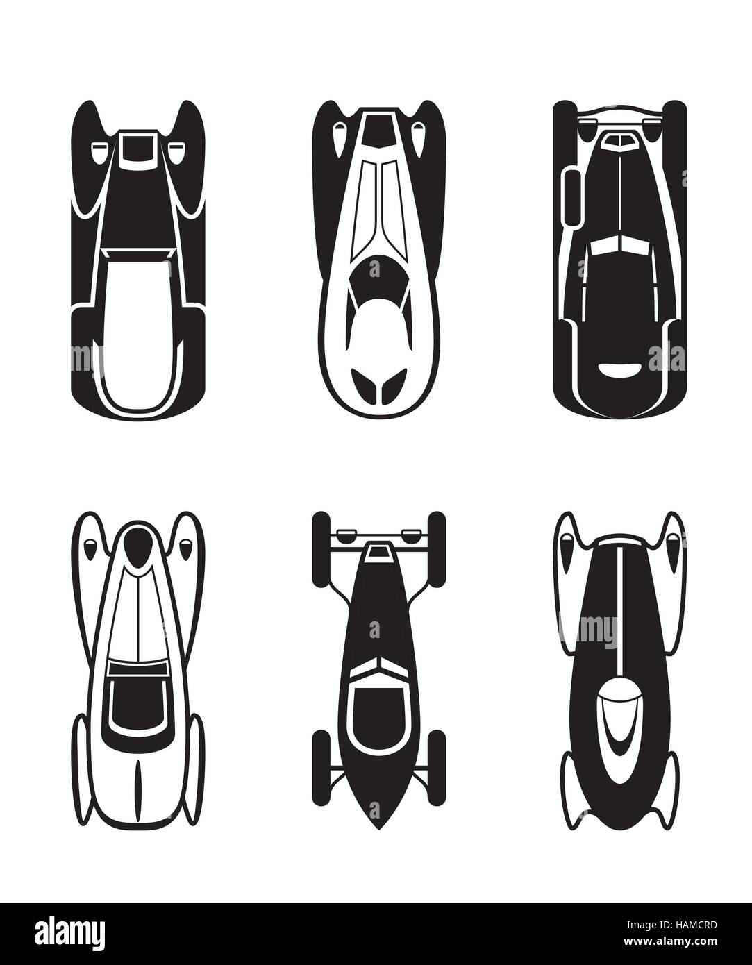 Classic and retro cars from above vector illustration Stock Vector