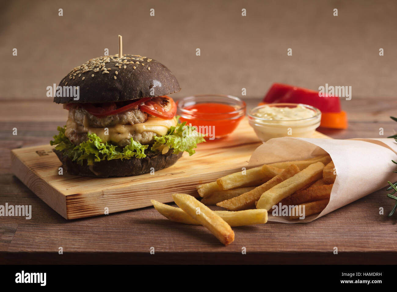 Burger french fries in on hi-res stock photography and images - Alamy