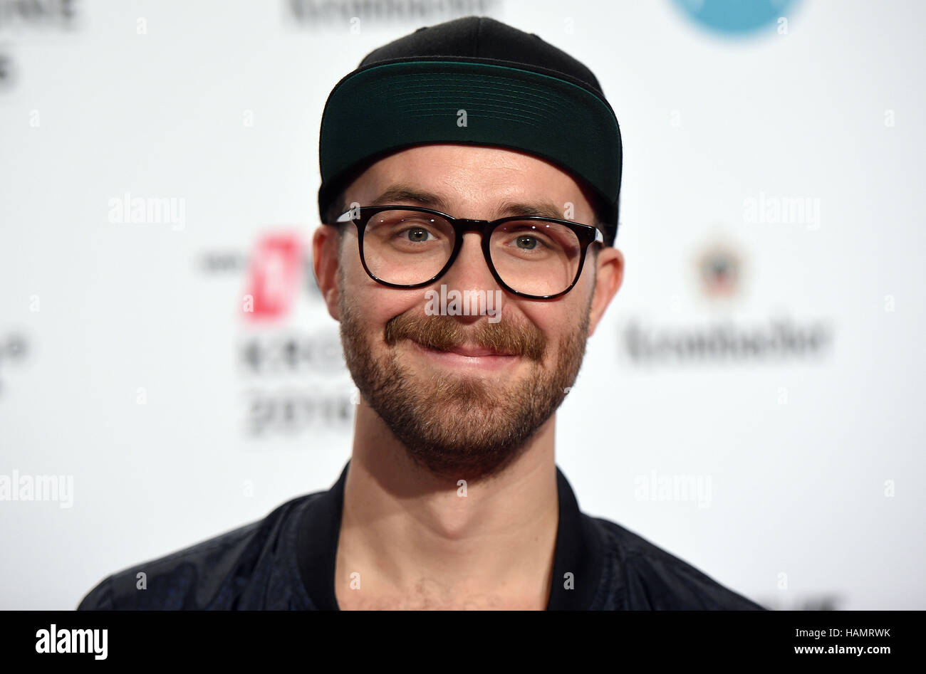 Musician Mark Foster poses on the red carpet before the 1Live Krone