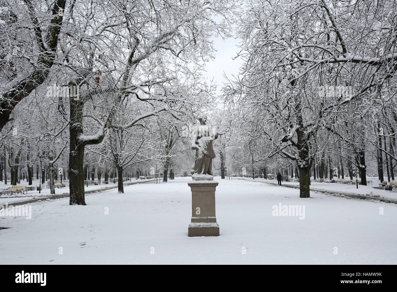 Warsaw, Poland. 2nd Dec, 2016. Poland weather snow and clouds at