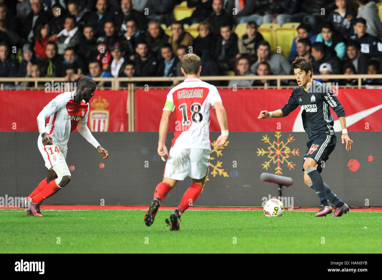 26.11.2016. Monaco, France. French League 1 football. Monaco versus