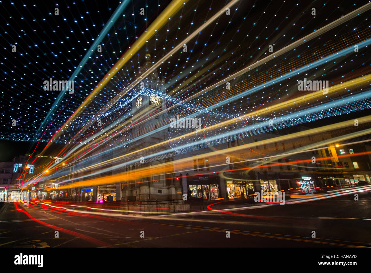 Brighton Clock Tower christmas lights Stock Photo Alamy