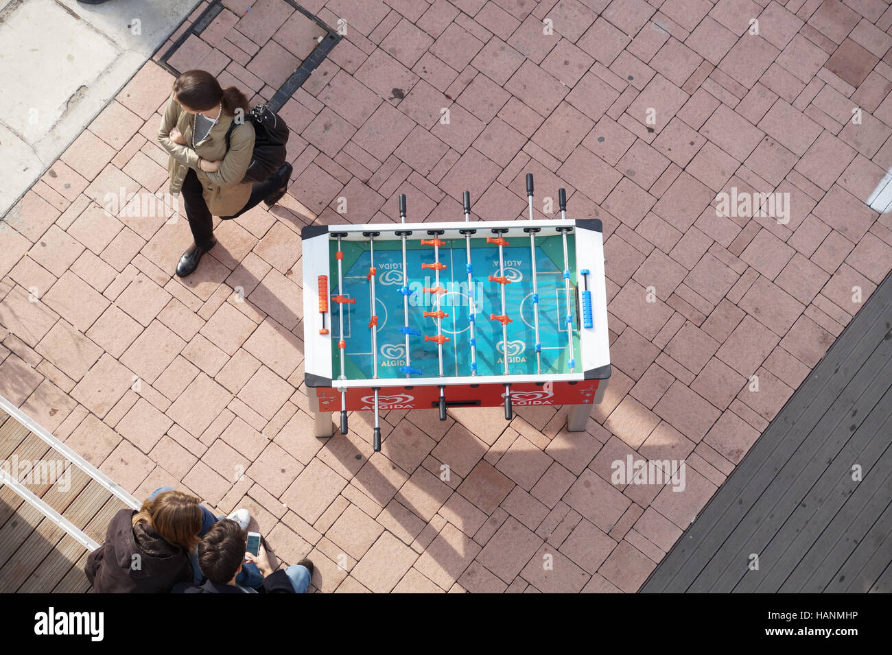 Foosball table. Top view Stock Photo