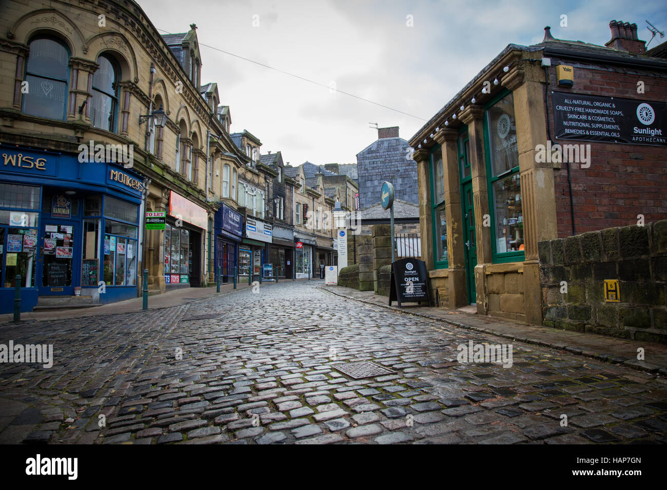 Water Street, Todmorden, Calderdale, West Yorkshire, England Stock