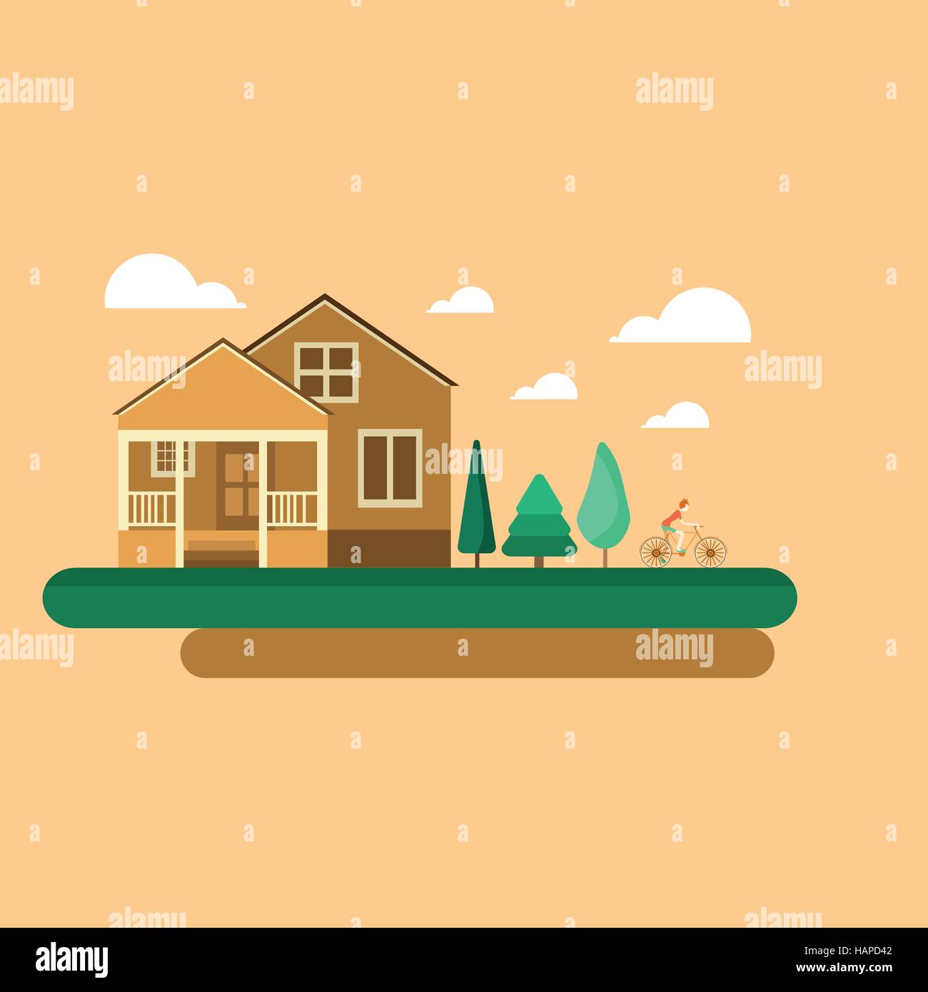 Great designed town Stock Vector