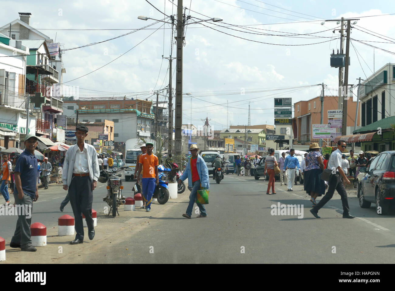 ANTANANARIVO, MADAGASCAR. NOVEMBER 24TH 2016: People activity in Antananarivo, Madagascar. Stock Photo