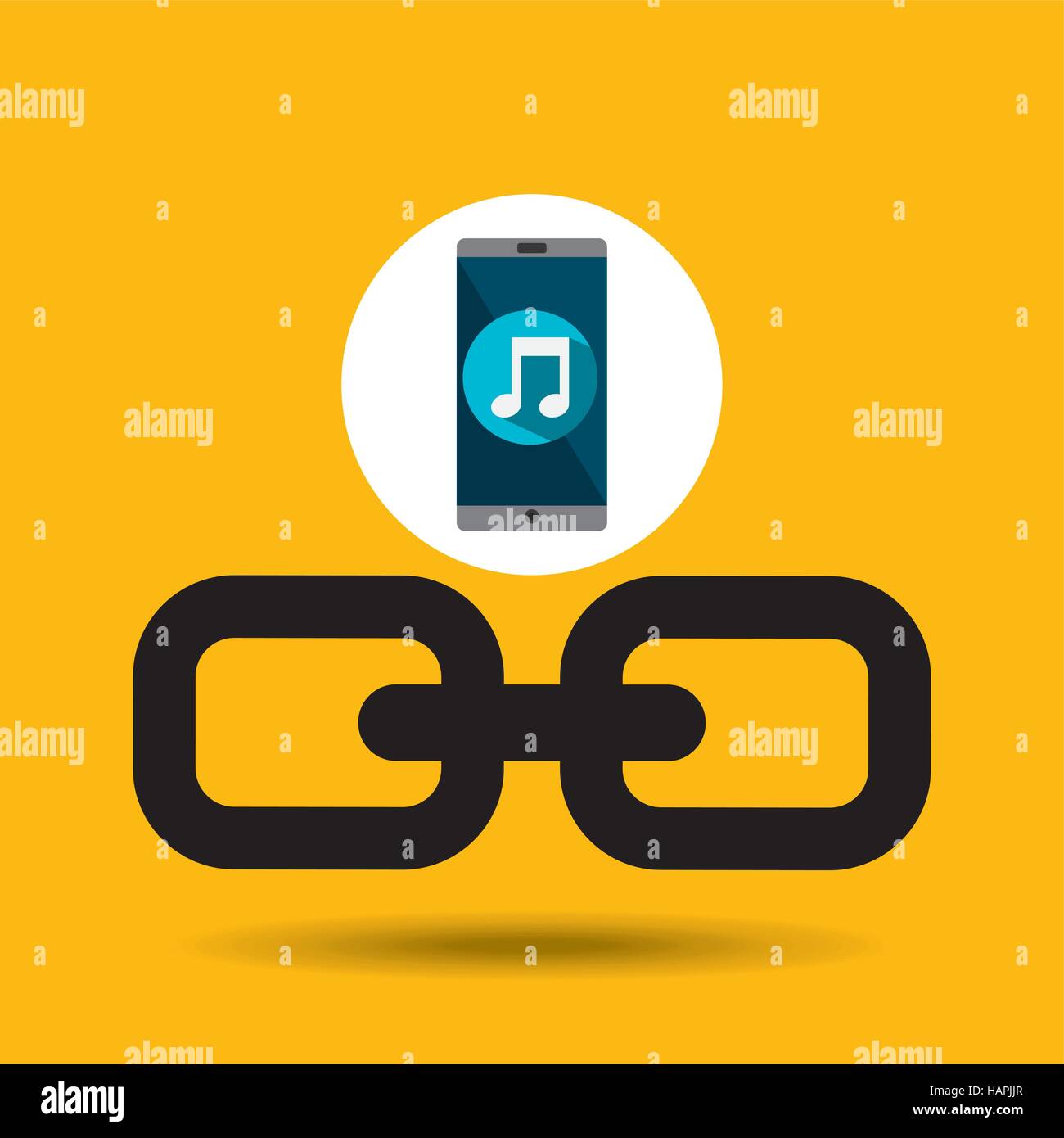 smartphone music online link vector illustration eps 10 Stock Vector