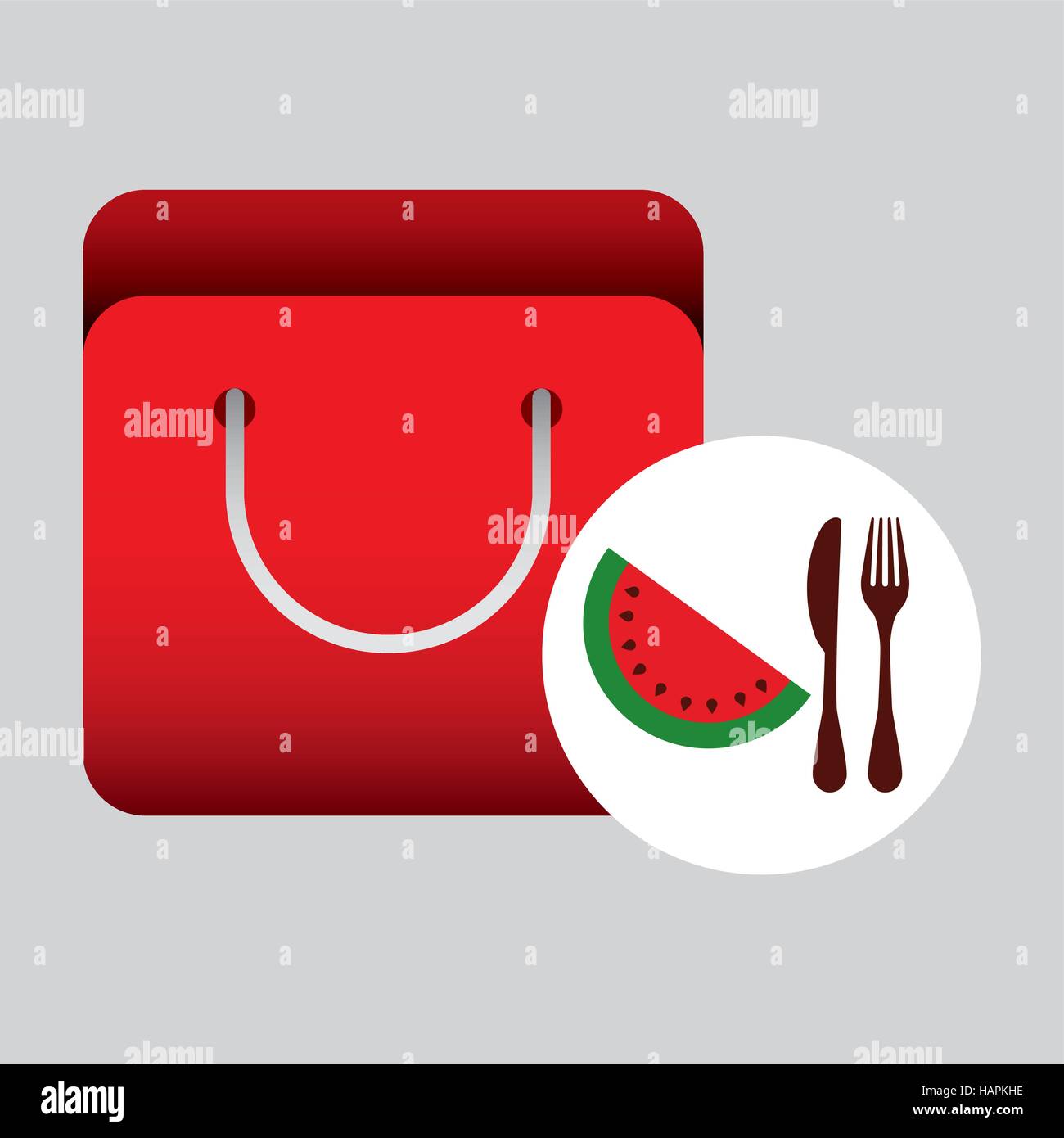 grocery bag watermelon nutrition fruit vector illustration eps 10 Stock Vector