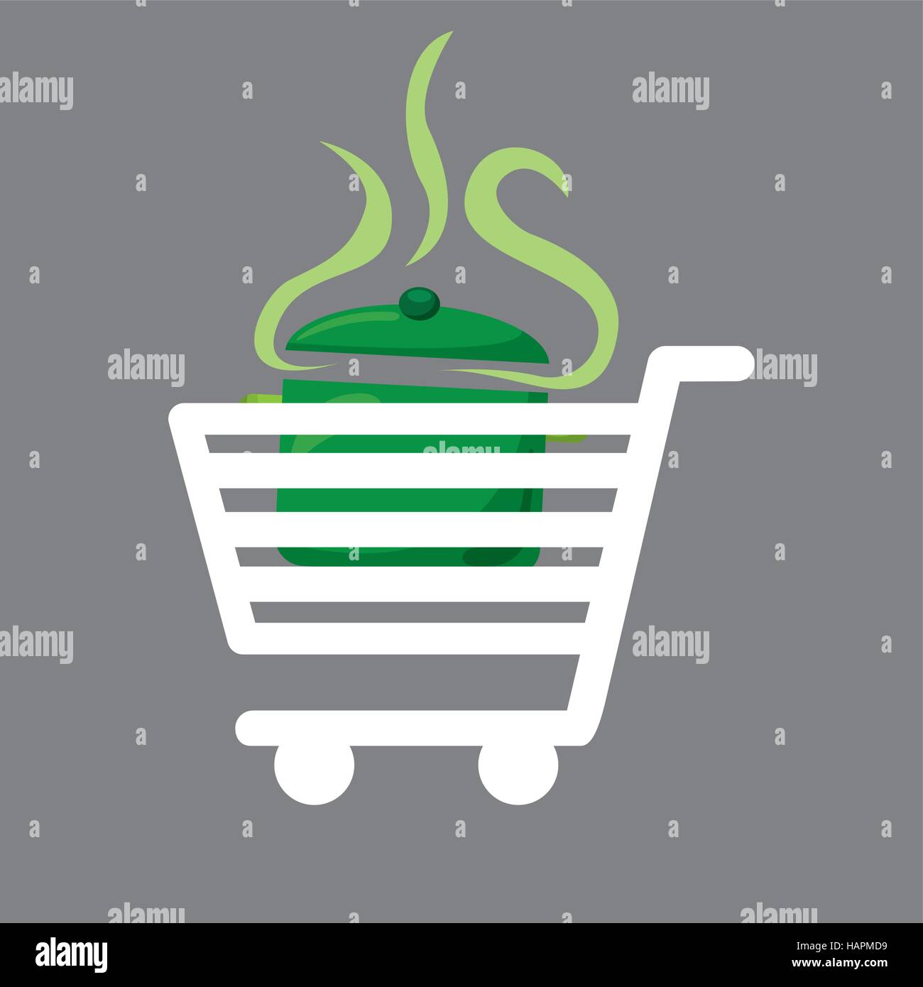 shopping cart food delicious soup vector illustration eps 10 Stock Vector
