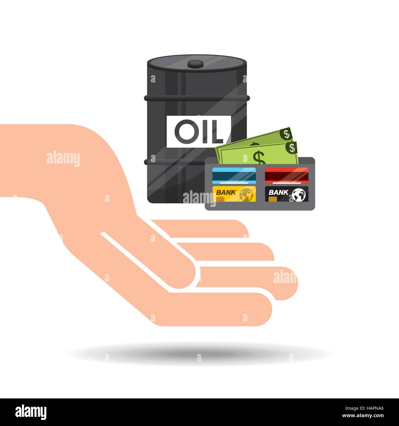 hand oil industry barrel wallet money vector illustration eps 10 Stock ...