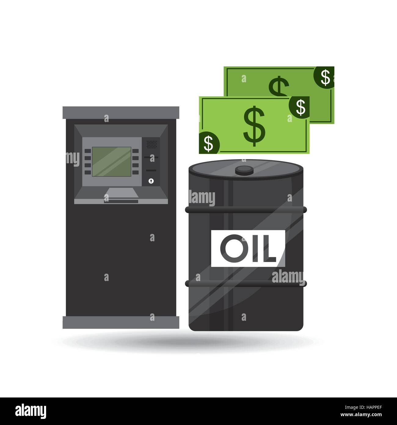 oil and petroleum industry cash machine dollar vector illustration eps