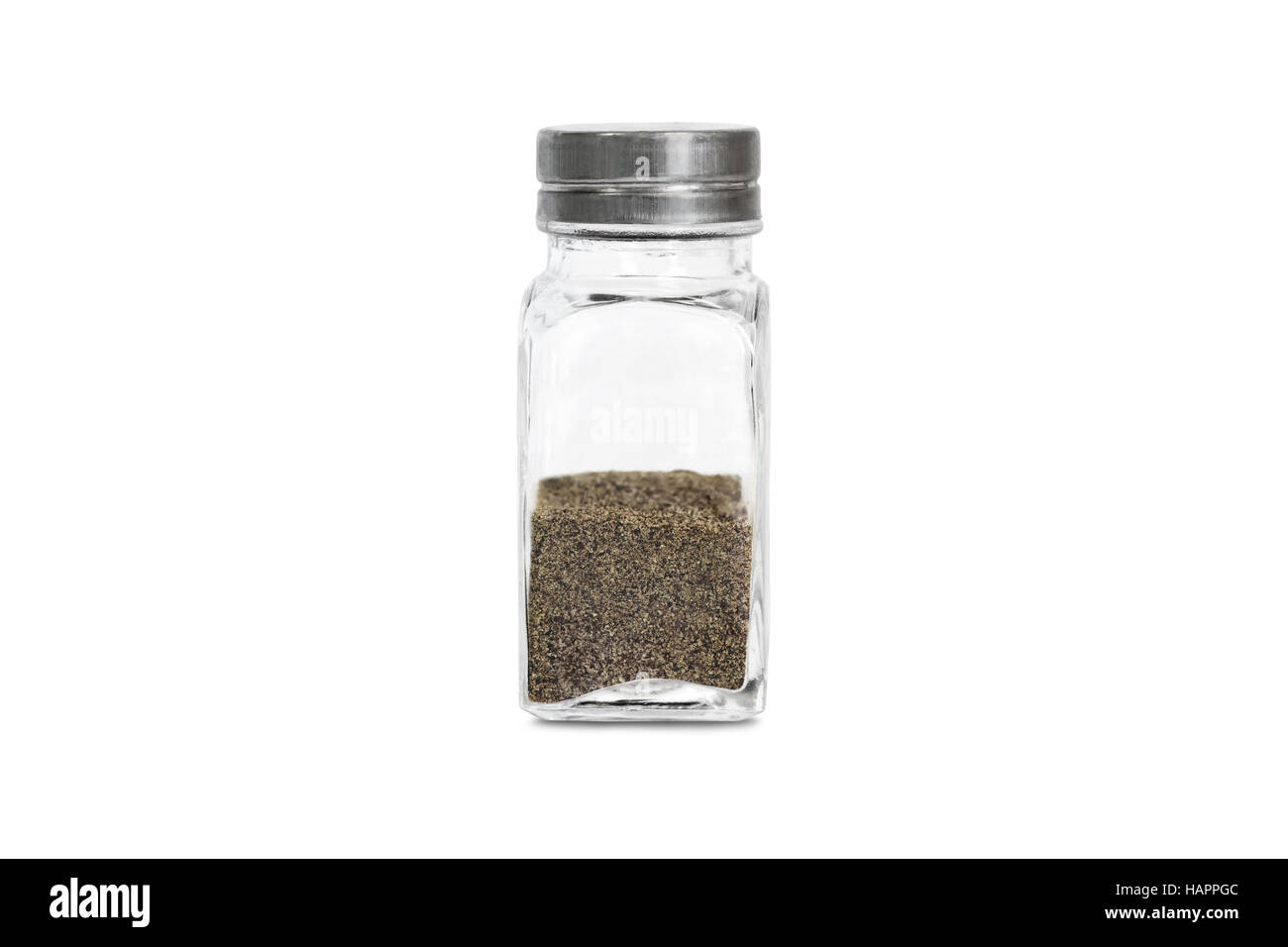 glass bottle with ground pepper Stock Photo